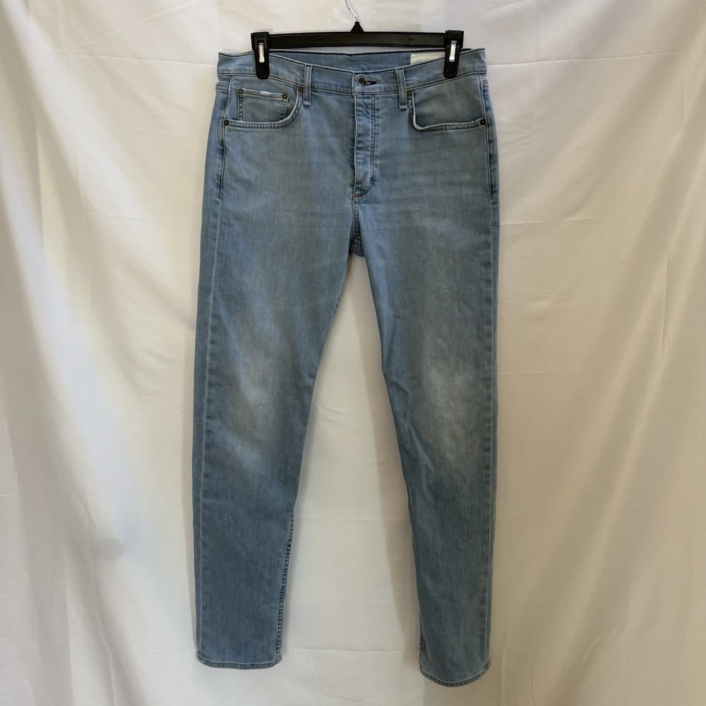 Rag & Bone Fit 2 Button Fly Jeans Mens 34X34 Light Wash Denim Straight Leg